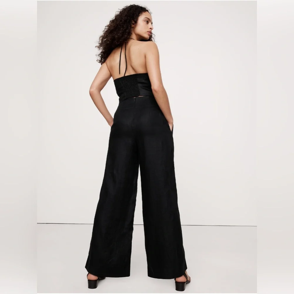 NWT Banana Republic Black Wide-Leg Pants